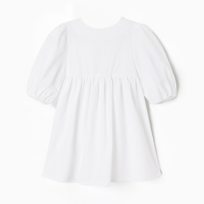 Платье для девочки MINAKU: Cotton collection с рукавами, белое, рост 92-98 см