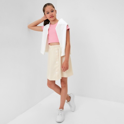 Юбка для девочки MINAKU: Casual Collection, бежевая, рост 128 см