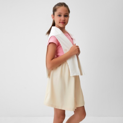 Юбка для девочки MINAKU: Casual Collection, бежевая, рост 128 см