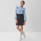 Юбка - шорты школьная для девочки MINAKU: Casual Collection, серая, рост 146 см - Фото 5