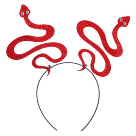Карнавальный ободок «Змея», цвет красный