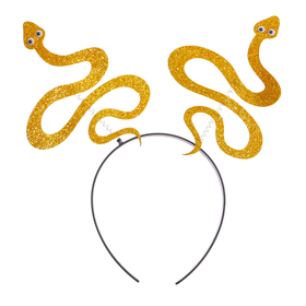 Карнавальный ободок «Змея», цвет золотой