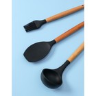 УЦЕНКА Набор кухонных принадлежностей Доляна «Лиам», 7 предметов, 33×12,5×12,5 см, цвет чёрный - Фото 5