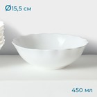 Набор салатников «Дива», 15,5×5 см, 6 шт, стеклокерамика, цвет белый - фото 4458112