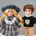 Кукла коллекционная парочка "Лена и Серёжа, клетчатый наряд" набор 2 шт 21 см - Фото 5