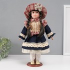 Кукла коллекционная керамика "Есения в бежевой жилетке и синей юбке" 39 см - фото 321615310
