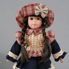 Кукла коллекционная керамика "Есения в бежевой жилетке и синей юбке" 39 см - Фото 5
