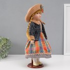 Кукла коллекционная керамика "Вика в клетчатой разноцветной юбке" 39 см - Фото 3