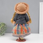 Кукла коллекционная керамика "Вика в клетчатой разноцветной юбке" 39 см - Фото 4