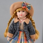 Кукла коллекционная керамика "Вика в клетчатой разноцветной юбке" 39 см - Фото 5