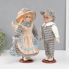 Кукла коллекционная парочка "Алёна и Антон, наряд в клеточку" набор 2 шт 30 см - Фото 2
