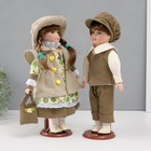 Кукла коллекционная парочка "Алиса и Тимофей, зелёный наряд с цветами" набор 2 шт 31 см - Фото 2