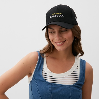 Кепка женская с вышивкой MIST Quack, чёрная, размер 56-58