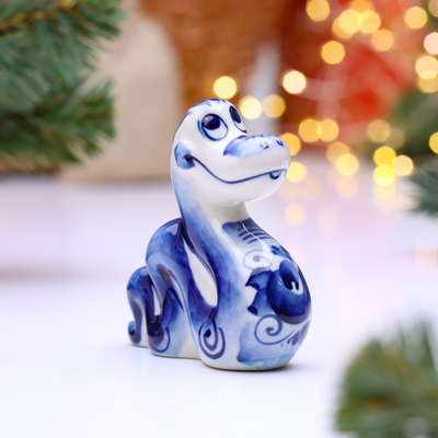 Фигурка фарфор гжель «Змея Эден»