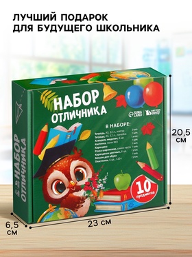 Набор первоклассника с мешком для обуви 10 предметов «Отличник»