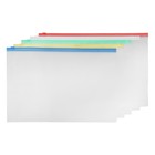 Набор папок-конверт на ZIP-молнии А4, 150 мкм, Calligrata, c цветной молнией, прозрачные, 10 штук, микс - Фото 2