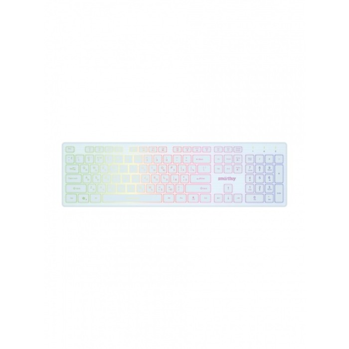 Клавиатура Smartbuy ONE 305, проводная, мембранная, 104 клавиши, USB, подстветка,  белый
