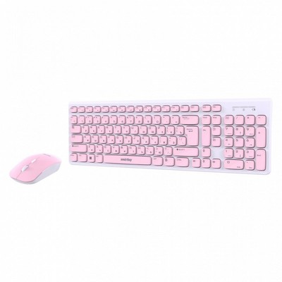 Комплект клавиатура и мышь Smartbuy ONE 250288AG-WP,беспровод,мембран,1600 dpi,USB,бело-роз