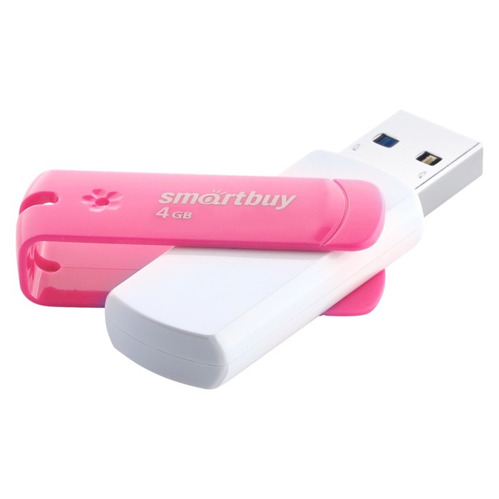 Флешка Smartbuy 4GBDP, 4 Гб, USB2.0, чт до 25 Мб/с, зап до 15 Мб/с, розовая - Фото 1