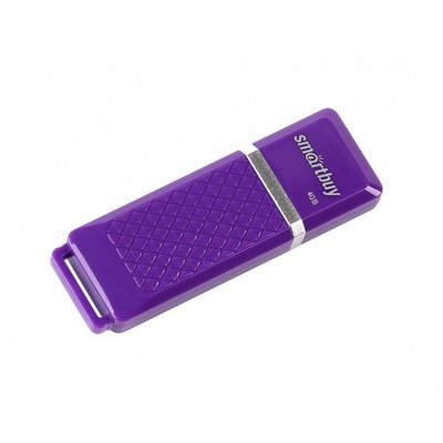 Флешка Smartbuy 4GBQZ-V, 4 Гб, USB2.0, чт до 25 Мб/с, зап до 15 Мб/с, фиолетовая