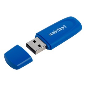 Флешка Smartbuy 4GB2SCB, 4 Гб, USB2.0, чт до 15 Мб/с, зап до 12 Мб/с, синяя