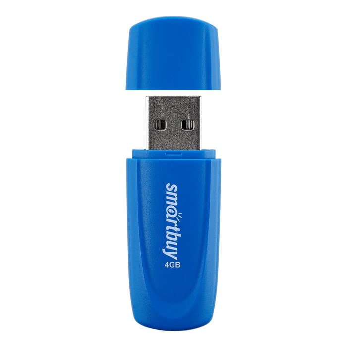 Флешка Smartbuy 4GB2SCB, 4 Гб, USB2.0, чт до 15 Мб/с, зап до 12 Мб/с, синяя - фото 51566143