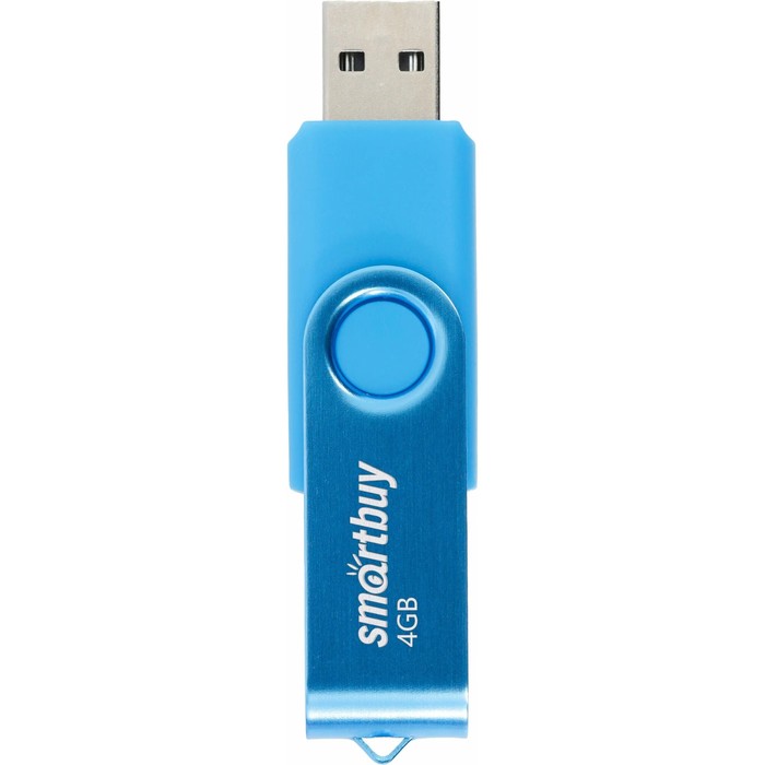 Флешка Smartbuy 004GB2TWB, 4 Гб, USB2.0, чт до 15 Мб/с, зап до 12 Мб/с, синяя - фото 51566159