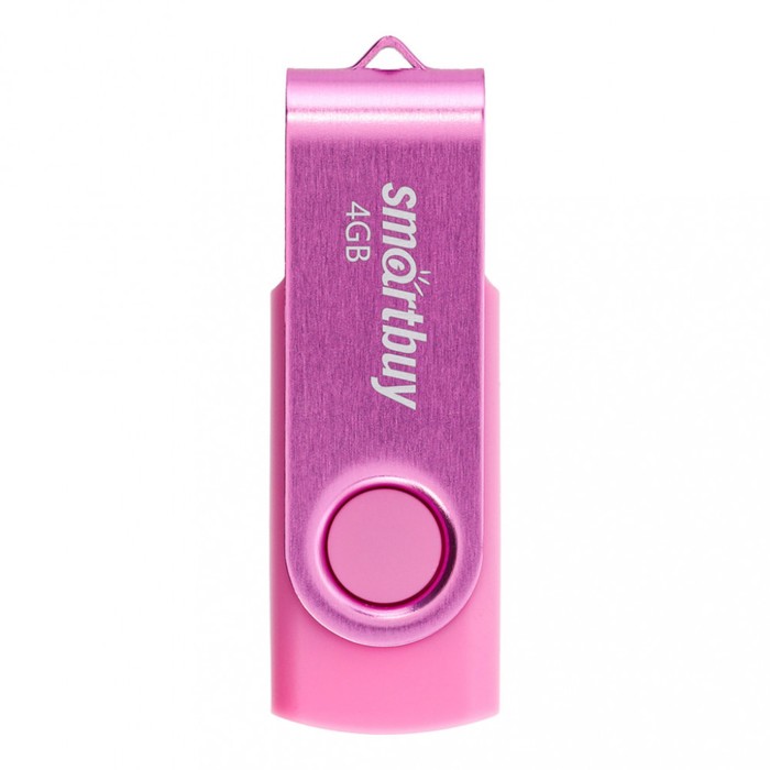 Флешка Smartbuy 004GB2TWP, 4 Гб, USB2.0, чт до 15 Мб/с, зап до 12 Мб/с, розовая - фото 51566163