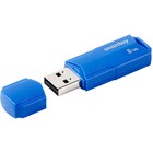Флешка Smartbuy 8GBCLU-BU, 8 Гб, USB2.0, чт до 25 Мб/с, зап до 15 Мб/с, синяя - фото 321615846