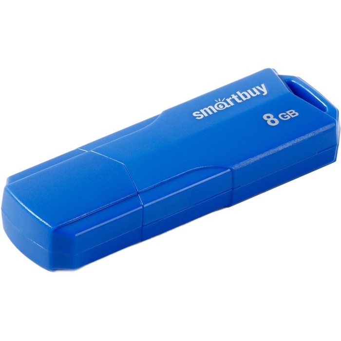 Флешка Smartbuy 8GBCLU-BU, 8 Гб, USB2.0, чт до 25 Мб/с, зап до 15 Мб/с, синяя - фото 51566172