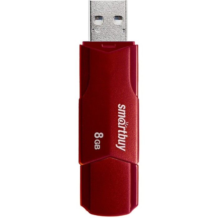 Флешка Smartbuy 8GBCLU-BG, 8 Гб, USB2.0, чт до 25 Мб/с, зап до 15 Мб/с, темно-красная - Фото 1