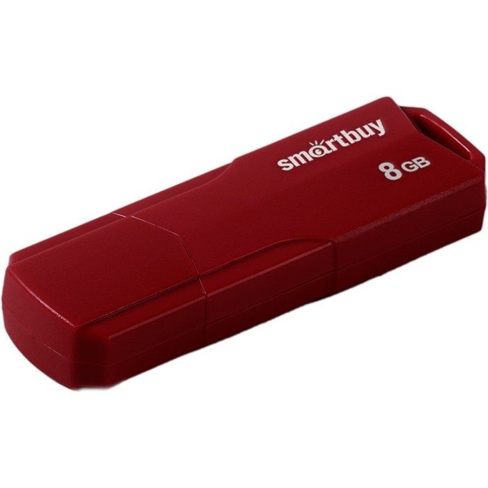 Флешка Smartbuy 8GBCLU-BG, 8 Гб, USB2.0, чт до 25 Мб/с, зап до 15 Мб/с, темно-красная - фото 51566175