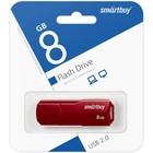 Флешка Smartbuy 8GBCLU-BG, 8 Гб, USB2.0, чт до 25 Мб/с, зап до 15 Мб/с, темно-красная - Фото 4