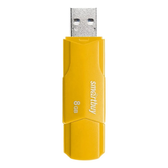 Флешка Smartbuy 8GBCLU-Y, 8 Гб, USB2.0, чт до 25 Мб/с, зап до 15 Мб/с, желтая - фото 51566182