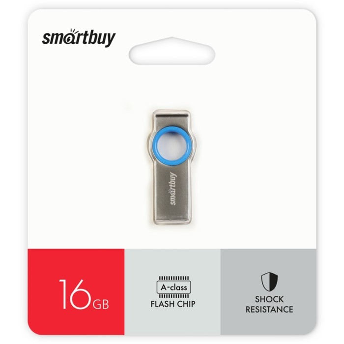 Флешка Smartbuy 16GBBMC2, 16 Гб, USB2.0, чт до 20 Мб/с, зап до 10 Мб/с, синяя - фото 51566212