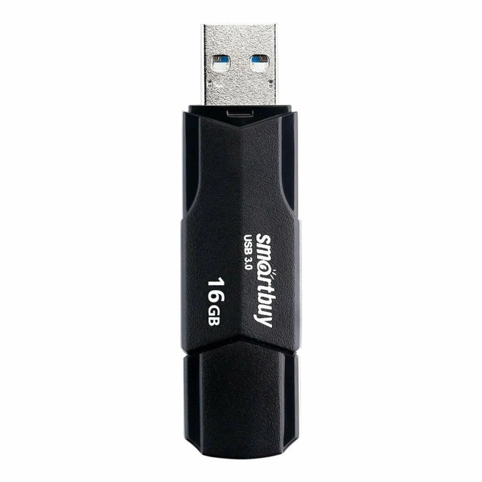 Флешка Smartbuy 16GBCLU-K3, 16 Гб, USB3.0, чт до 175 Мб/с, зап до 25 Мб/с, черная - фото 51566227