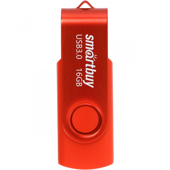 Флешка Smartbuy 016GB3TWR, 16 Гб, USB3.0, чт до 70 Мб/с, зап до 40 Мб/с, красная - фото 51566236