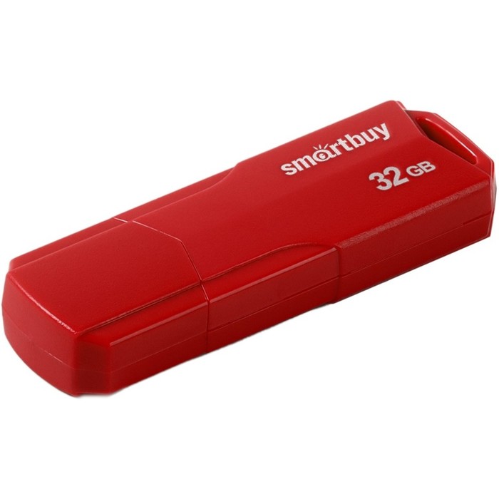 Флешка Smartbuy 32GBCLU-R, 32 Гб, USB2.0, чт до 25 Мб/с, зап до 15 Мб/с, красная