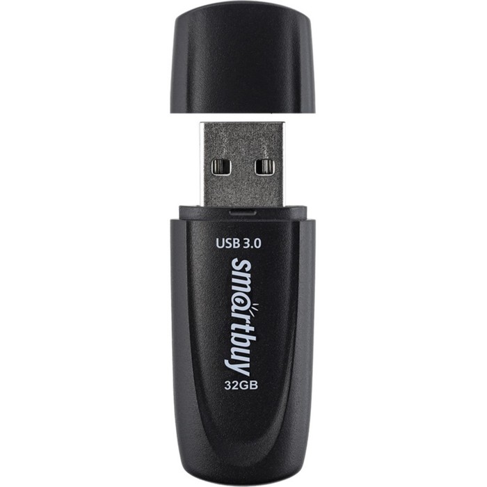 Флешка Smartbuy 032GB3SCK, 32 Гб, USB3.0, чт до 100 Мб/с, зап до 40 Мб/с, черная