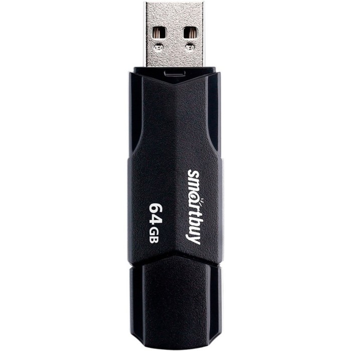 Флешка Smartbuy 64GBCLU-K, 64 Гб, USB2.0, чт до 25 Мб/с, зап до 15 Мб/с, черная - фото 51566280