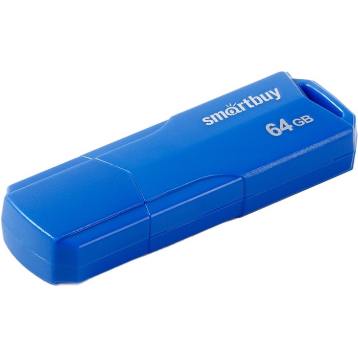 Флешка Smartbuy 64GBCLU-BU, 64 Гб, USB2.0, чт до 25 Мб/с, зап до 15 Мб/с, синяя - фото 51566284