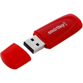 Флешка Smartbuy 064GB2SCR, 64 Гб, USB2.0, чт до 15 Мб/с, зап до 12 Мб/с, красная