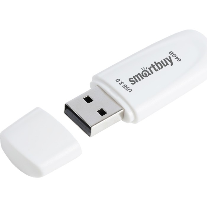 

Флешка Smartbuy 064GB3SCW, 64 Гб, USB3.0, чт до 100 Мб/с, зап до 40 Мб/с, белая