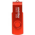 Флешка Smartbuy 064GB3TWR, 64 Гб, USB3.0, чт до 70 Мб/с, зап до 40 Мб/с, красная - Фото 2
