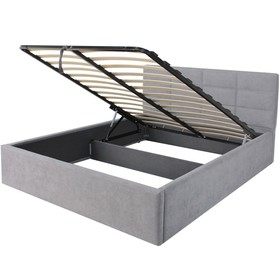 Кровать мягкая с подъёмным механизмом «Классик», 1600×2000 мм, велюр, цвет серый