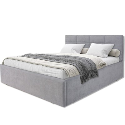 Кровать мягкая с подъёмным механизмом «Классик», 1600×2000 мм, велюр, цвет серый