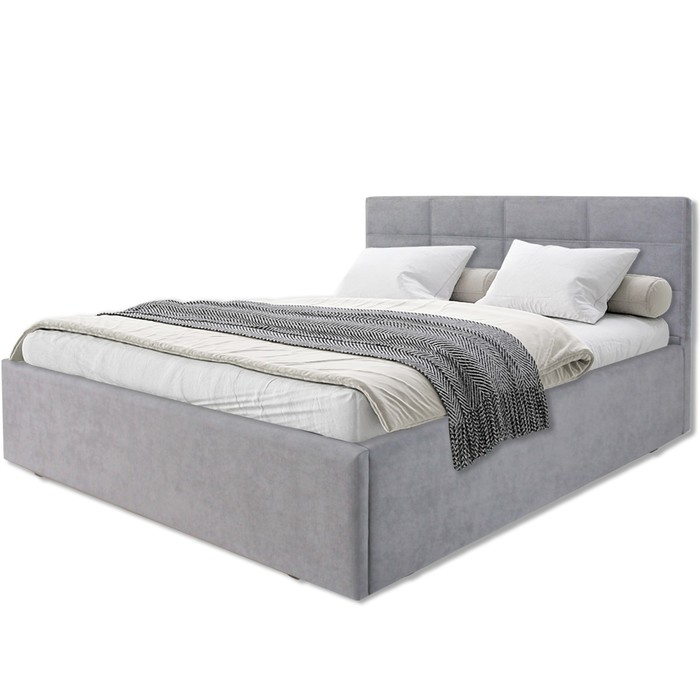 Кровать мягкая с подъёмным механизмом «Классик», 1600×2000 мм, велюр, цвет серый - Фото 1