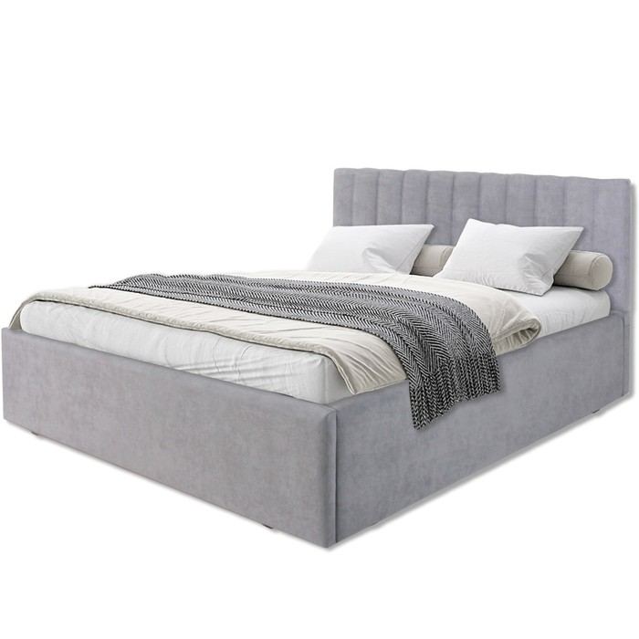 Кровать мягкая с подъёмным механизмом «Регги», 1600×2000 мм, велюр, цвет серый - Фото 1