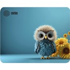 Коврик для компьютерной мыши   Cactus Owl blue, игровой, 220*180*2 мм, рис. "синяя сова" - Фото 1
