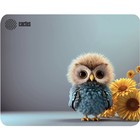 Коврик для компьютерной мыши   Cactus Owl gray, игровой, 300*250*3 мм, рис. "серая сова" - Фото 1